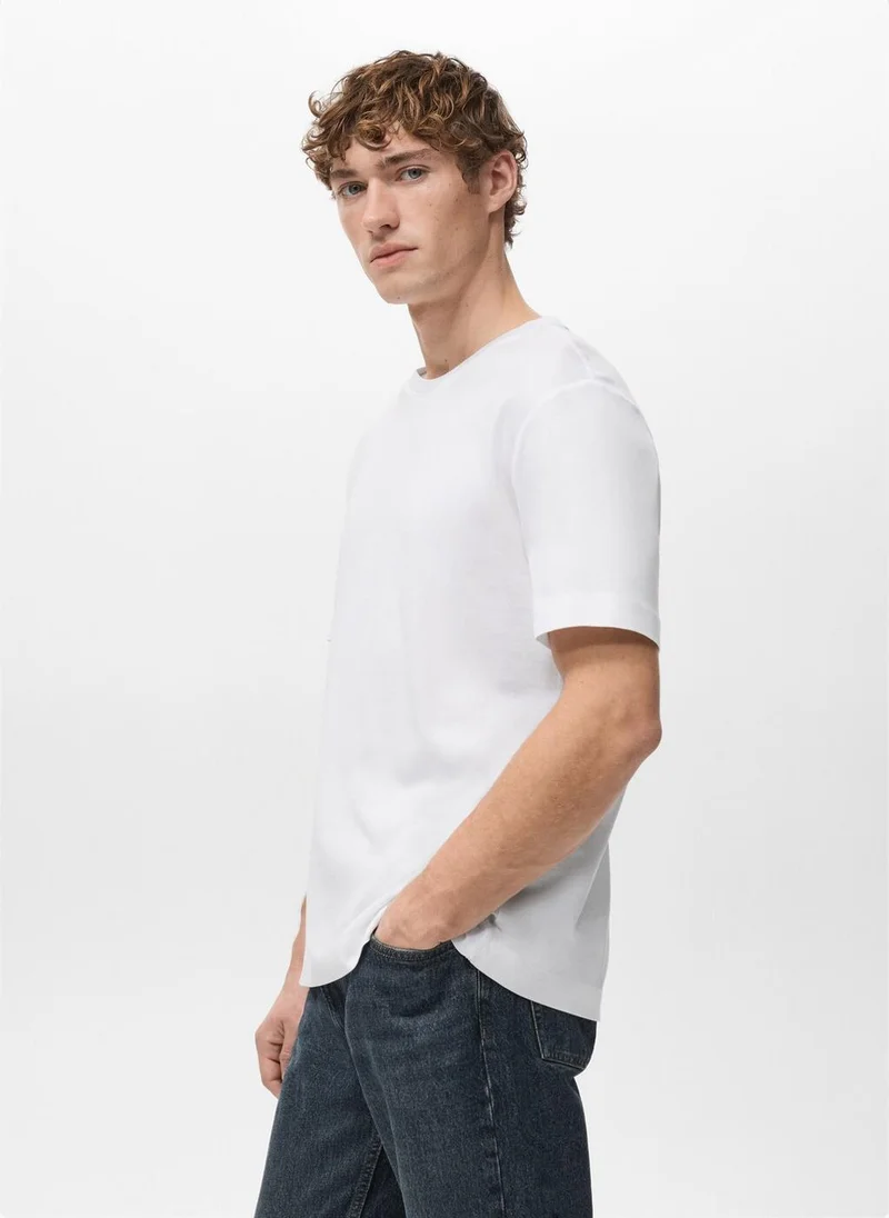 Mango Man  100% cotton T-shirt regular fit for Men | Best Price UAE